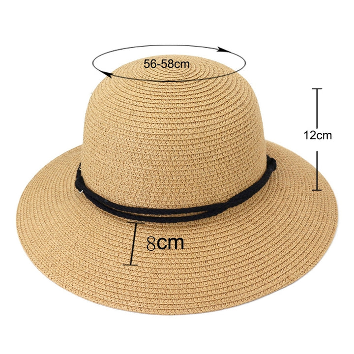 Women Hat Solid Color Soft Sunscreen Unisex Lightweight Super Breathable Fasten String Round Shape Anti-UV Summer Hat Image 12