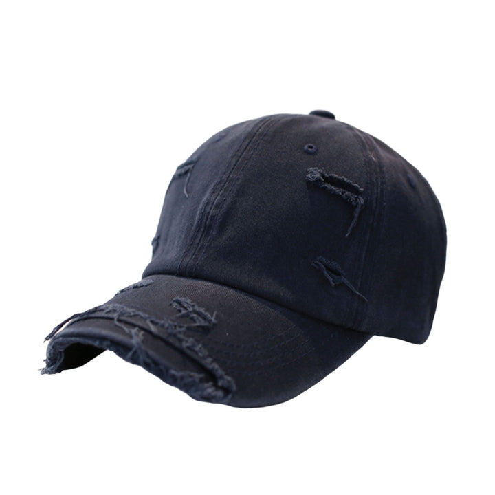 Sun Protection Extended Brim Adjustable Bucket Baseball Cap Distressed Ripped Hole Unisex Hat Fashion Accessories Image 10