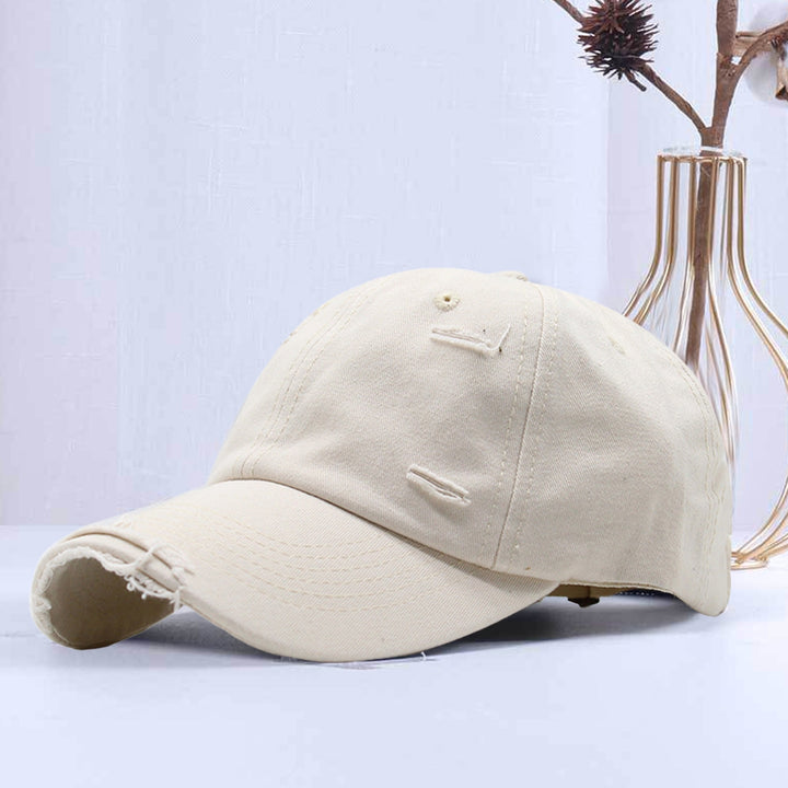 Sunscreen Extended Brim Adjustable Bucket Baseball Cap Distressed Ripped Hole Unisex Snapback Hat Fashion Accessories Image 10