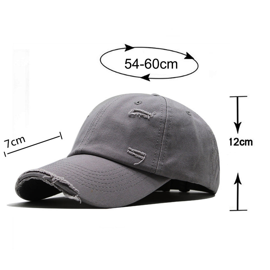 Sunscreen Extended Brim Adjustable Bucket Baseball Cap Distressed Ripped Hole Unisex Snapback Hat Fashion Accessories Image 12