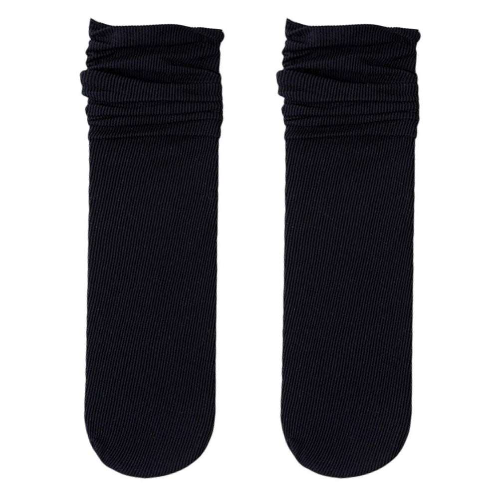 1 Pair Ice Socks Ultra-thin Comfortable Velvet Summer Middle Tube Women Pile Socks Stockings for Daily  Life Image 2