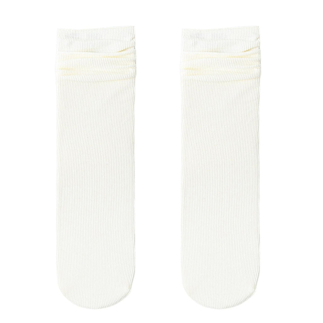 1 Pair Ice Socks Ultra-thin Comfortable Velvet Summer Middle Tube Women Pile Socks Stockings for Daily  Life Image 3