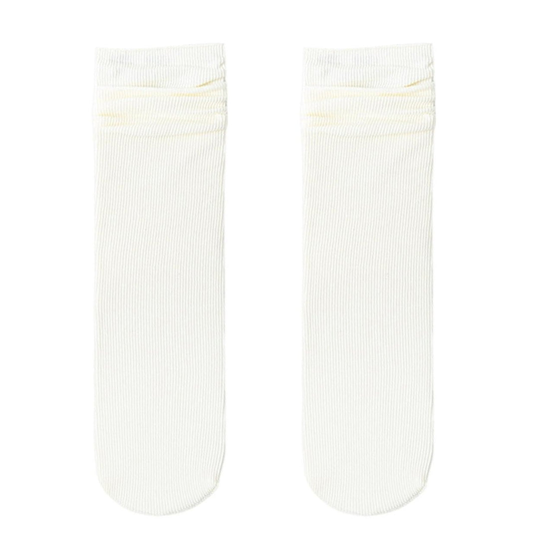 1 Pair Ice Socks Ultra-thin Comfortable Velvet Summer Middle Tube Women Pile Socks Stockings for Daily Life Image 1