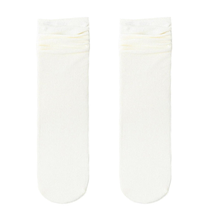 1 Pair Ice Socks Ultra-thin Comfortable Velvet Summer Middle Tube Women Pile Socks Stockings for Daily Life Image 1