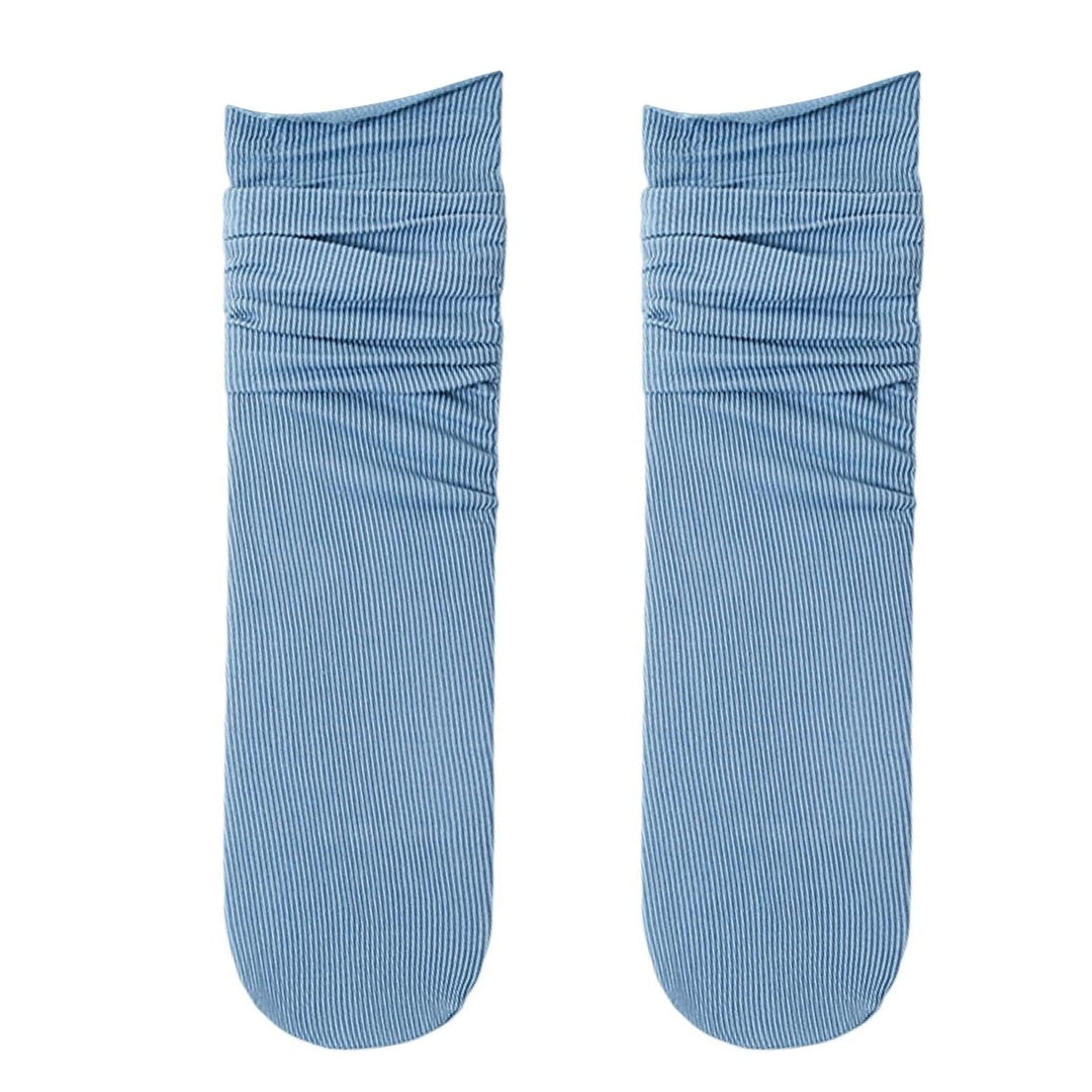 1 Pair Ice Socks Ultra-thin Comfortable Velvet Summer Middle Tube Women Pile Socks Stockings for Daily  Life Image 1