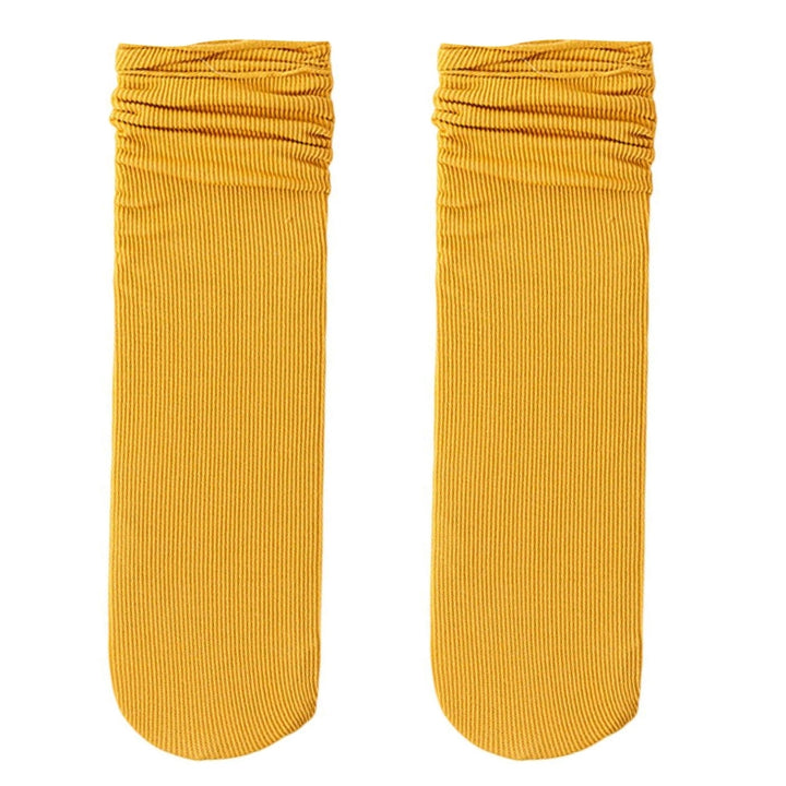 1 Pair Ice Socks Ultra-thin Comfortable Velvet Summer Middle Tube Women Pile Socks Stockings for Daily  Life Image 6