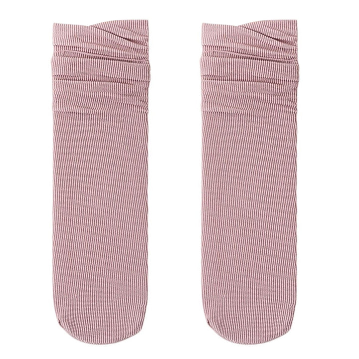 1 Pair Ice Socks Ultra-thin Comfortable Velvet Summer Middle Tube Women Pile Socks Stockings for Daily  Life Image 7