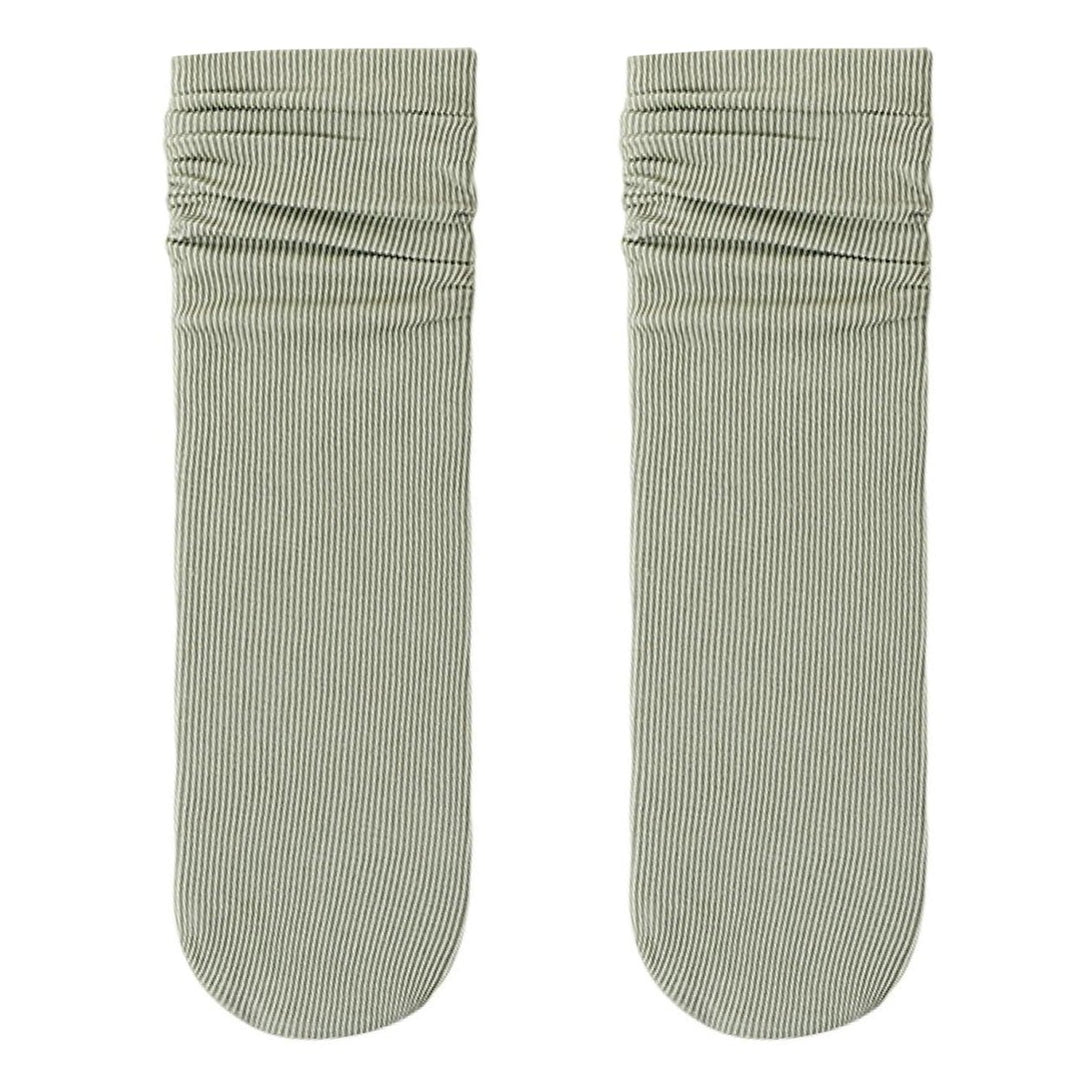 1 Pair Ice Socks Ultra-thin Comfortable Velvet Summer Middle Tube Women Pile Socks Stockings for Daily  Life Image 1