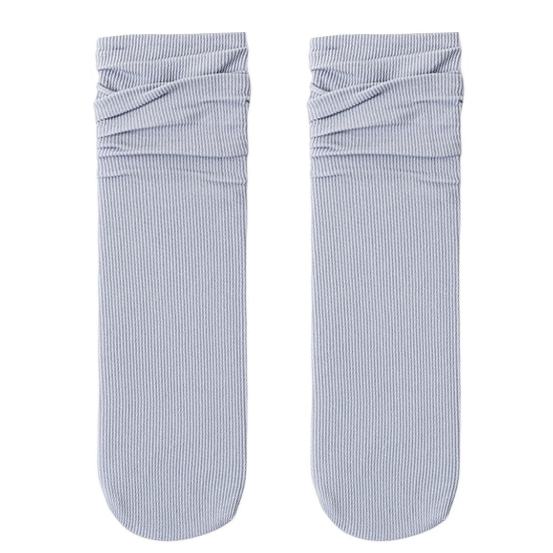 1 Pair Ice Socks Ultra-thin Comfortable Velvet Summer Middle Tube Women Pile Socks Stockings for Daily  Life Image 1