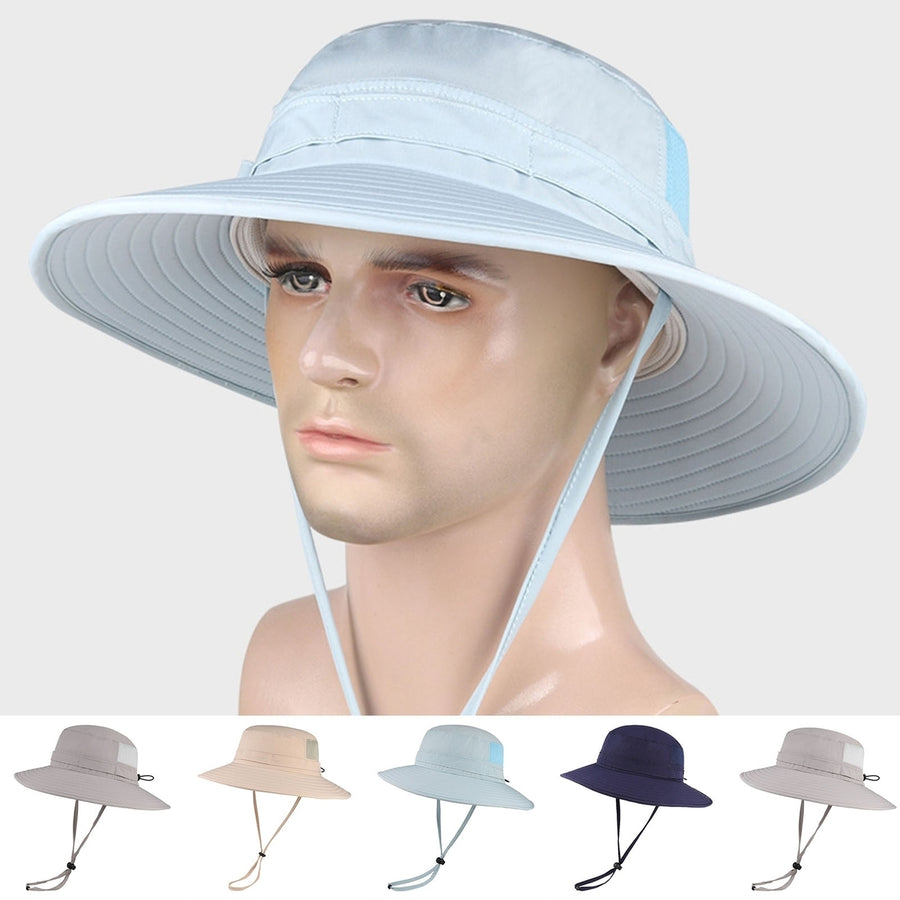 Fisherman Hat Solid Color Simple Portable Decorative Flat Top Unisex Super Breathable Lightweight Sunshade Men Sun Cap Image 1