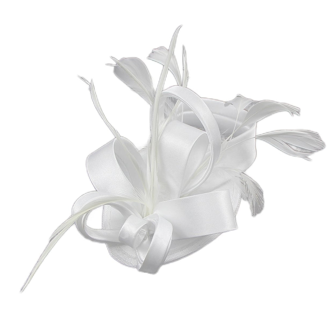 Bridal Headwear Retro Multiple Color Faux Silk Feather Headwear Bridal Hair Clip with Flower Birthday Gift Image 1