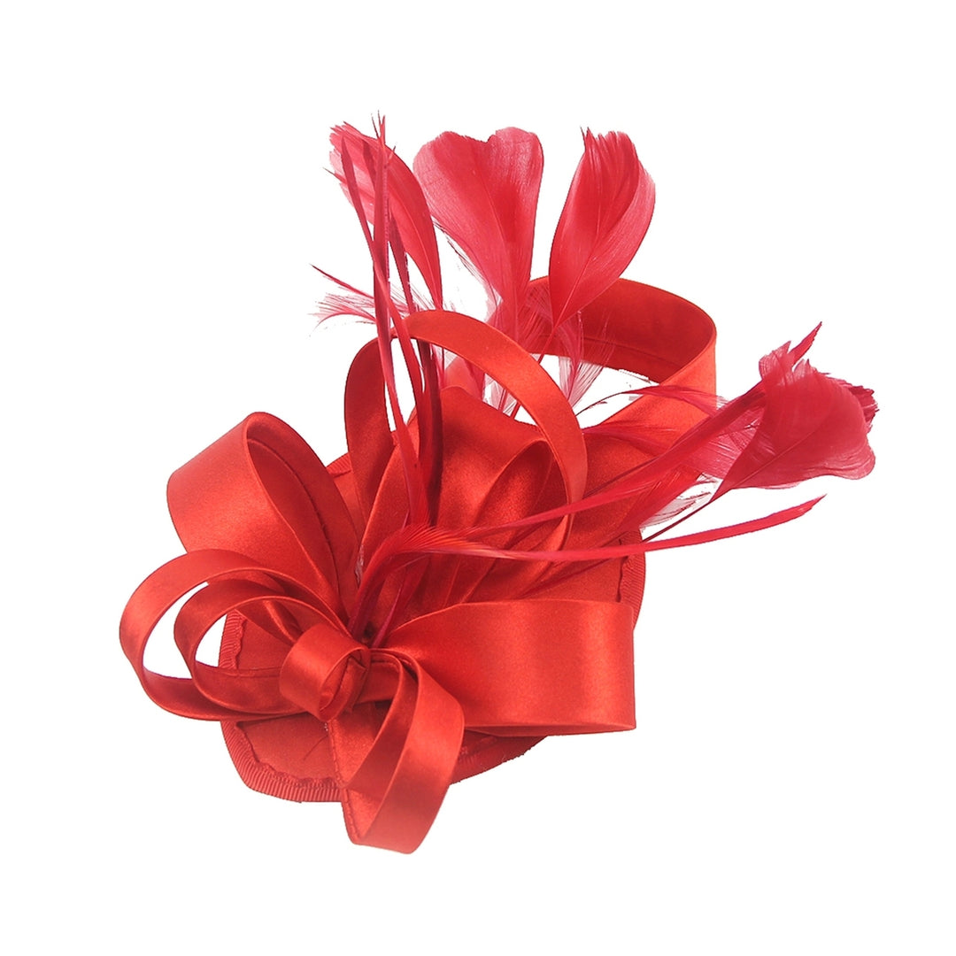 Bridal Headwear Retro Multiple Color Faux Silk Feather Headwear Bridal Hair Clip with Flower Birthday Gift Image 4