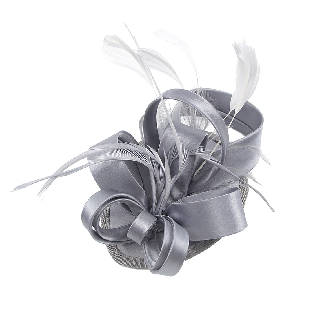 Bridal Headwear Retro Multiple Color Faux Silk Feather Headwear Bridal Hair Clip with Flower Birthday Gift Image 9