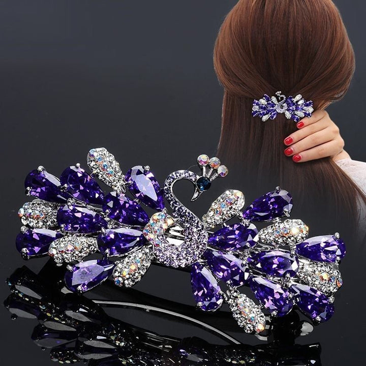 Hair Clip Shiny Anti-skid Faux Crystal Anti-deformed Anti-slip Hair Pin Hair Accessory Image 1