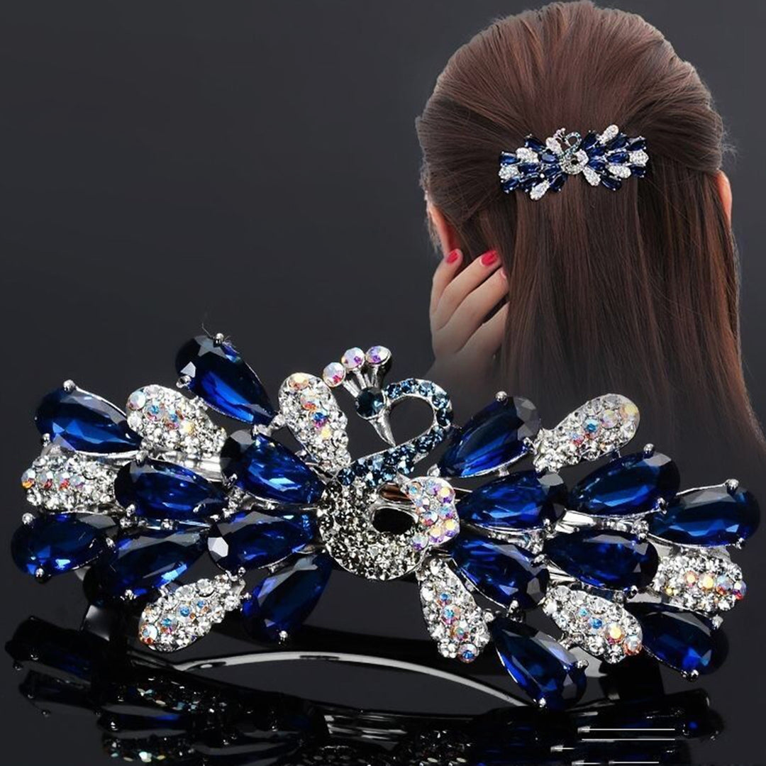 Hair Clip Shiny Anti-skid Faux Crystal Anti-deformed Anti-slip Hair Pin Hair Accessory Image 6