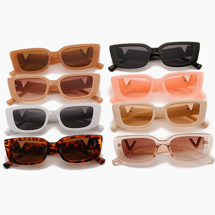 Women Sunglasses Square Frame Simple Clear View Cool Solid Color Sun Protection Unisex Style UV Protection Men Image 1