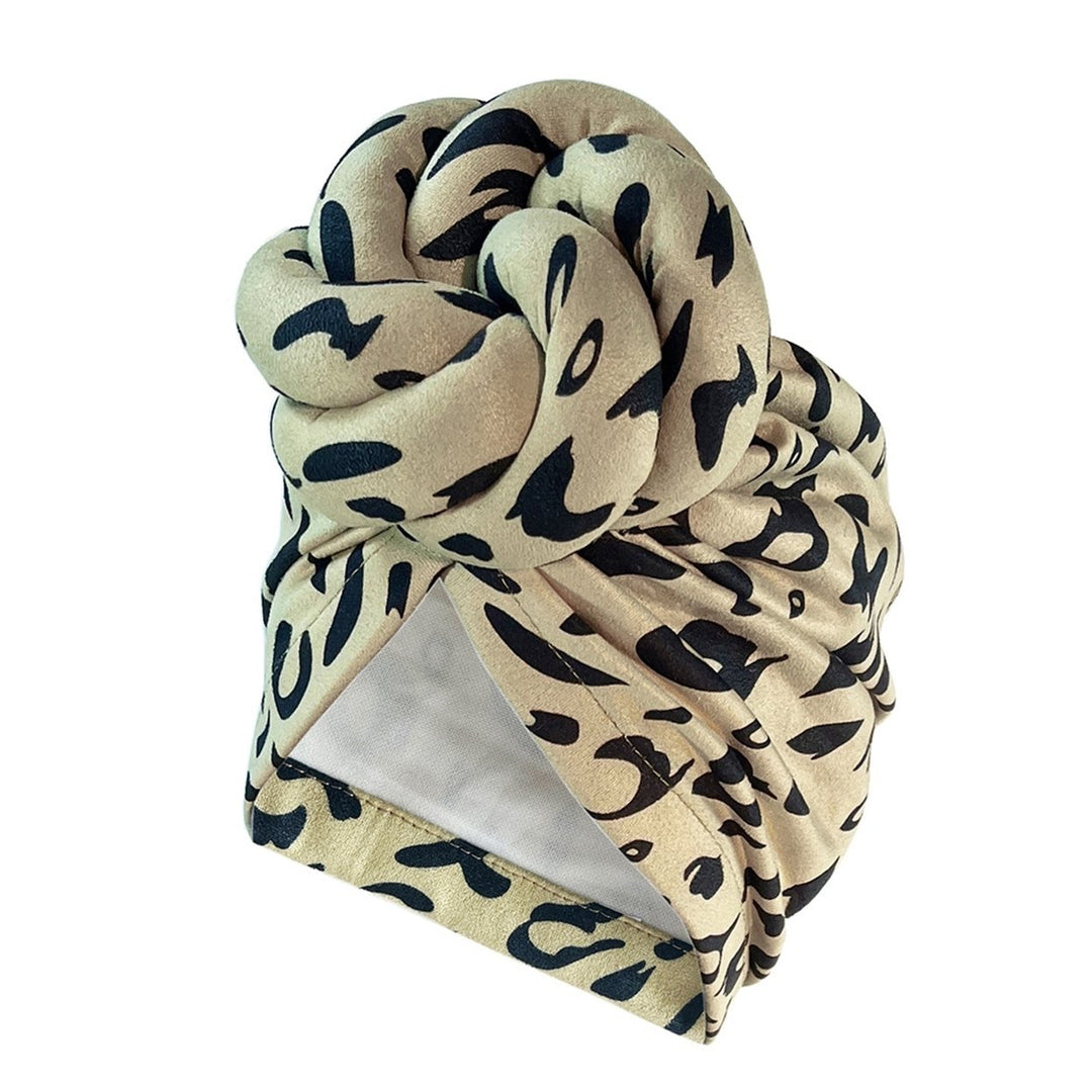 Headscarf Contrast Color Anti-slip Hair Accessories Twisted Knotted Exaggerated Beanie Cap for Beach Image 1