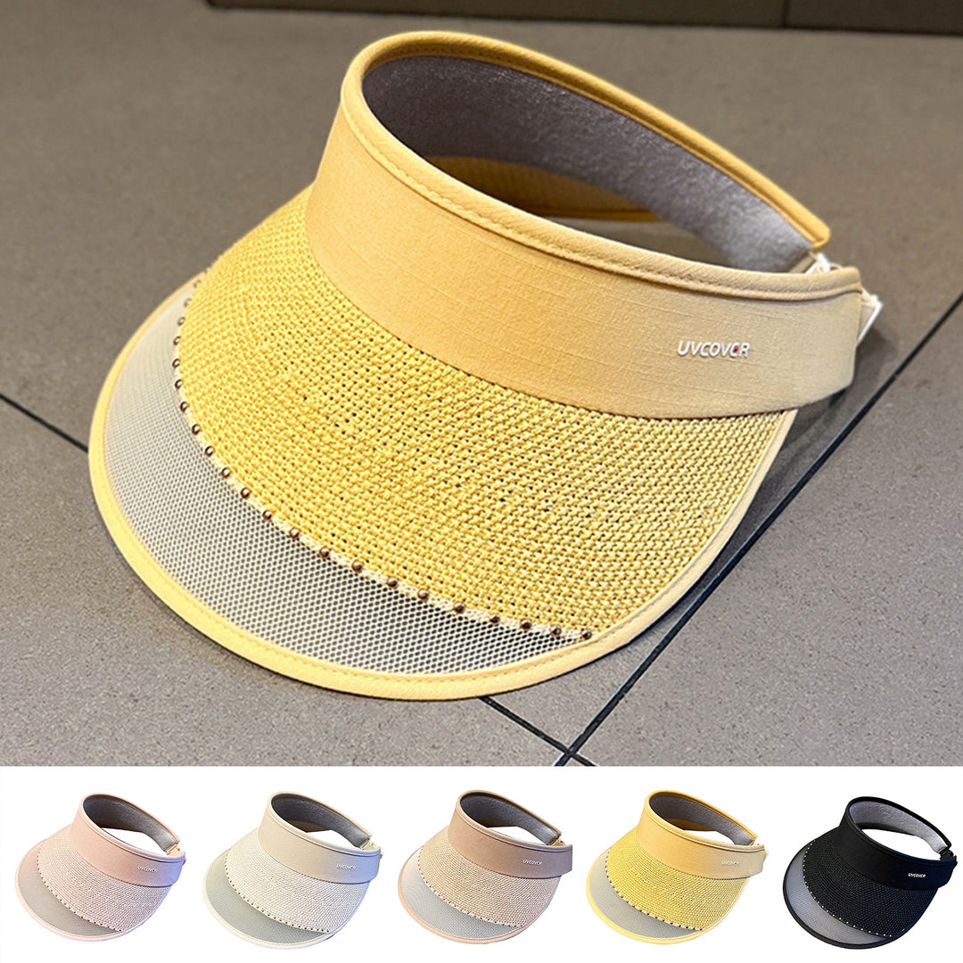 Sun Hat Sunshade Anti-slip Elegant Anti-falling Practical Face Protection Empty Top Anti-UV Portable Summer Cap for Image 7