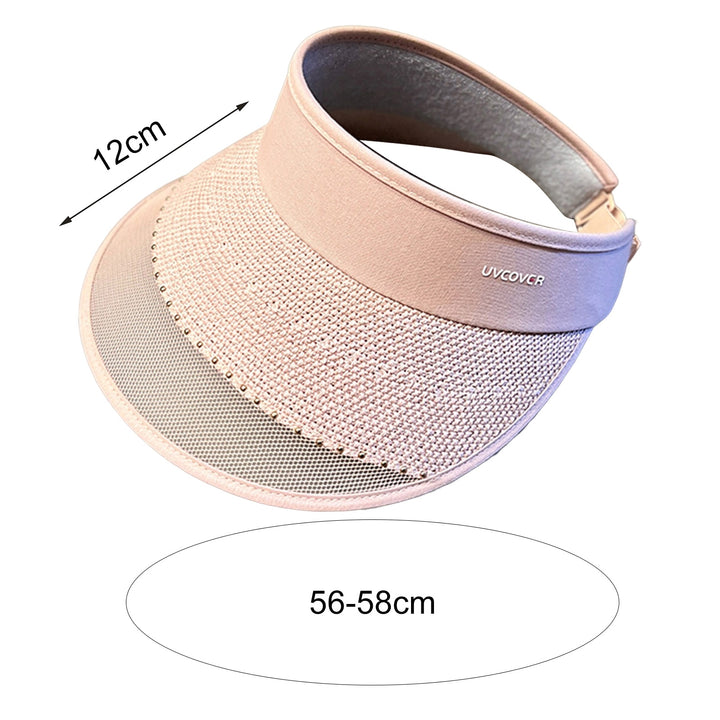 Sun Hat Sunshade Anti-slip Elegant Anti-falling Practical Face Protection Empty Top Anti-UV Portable Summer Cap for Image 10