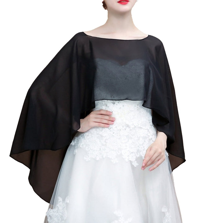 Wedding Shawl See-through Solid Color Perspective Chiffon Good-looking Breathable Ultra-thin Sunscreen Anti-UV Summer Image 1