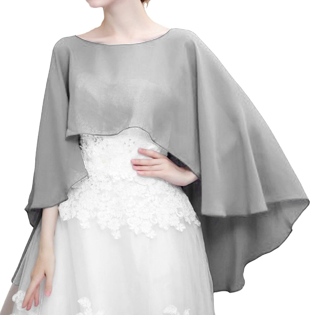 Wedding Shawl See-through Solid Color Perspective Chiffon Good-looking Breathable Ultra-thin Sunscreen Anti-UV Summer Image 1