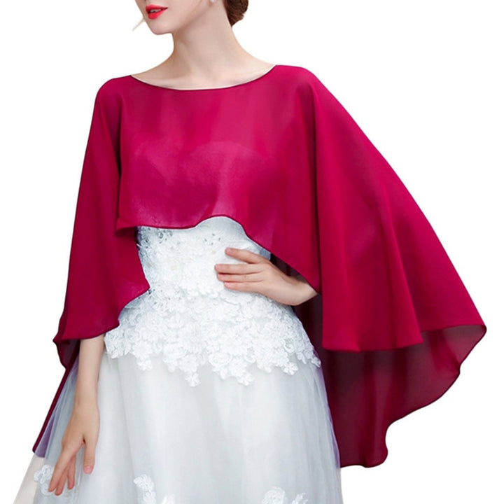 Wedding Shawl See-through Solid Color Perspective Chiffon Good-looking Breathable Ultra-thin Sunscreen Anti-UV Summer Image 1