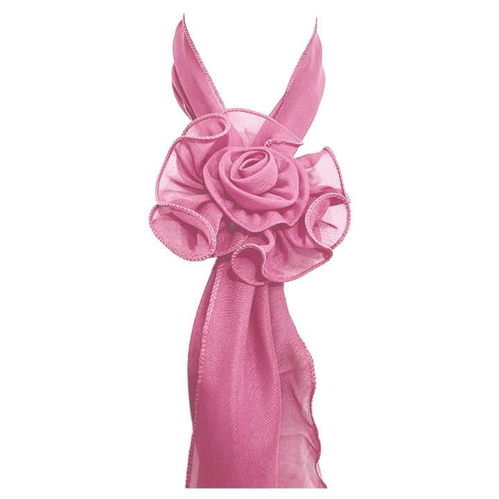 Women Scarf Soft Multi-function Comfortable Lightweight Sweet Keep Warm Thin Rose Shape Anti-UV Neckerchief for Dating Image 4
