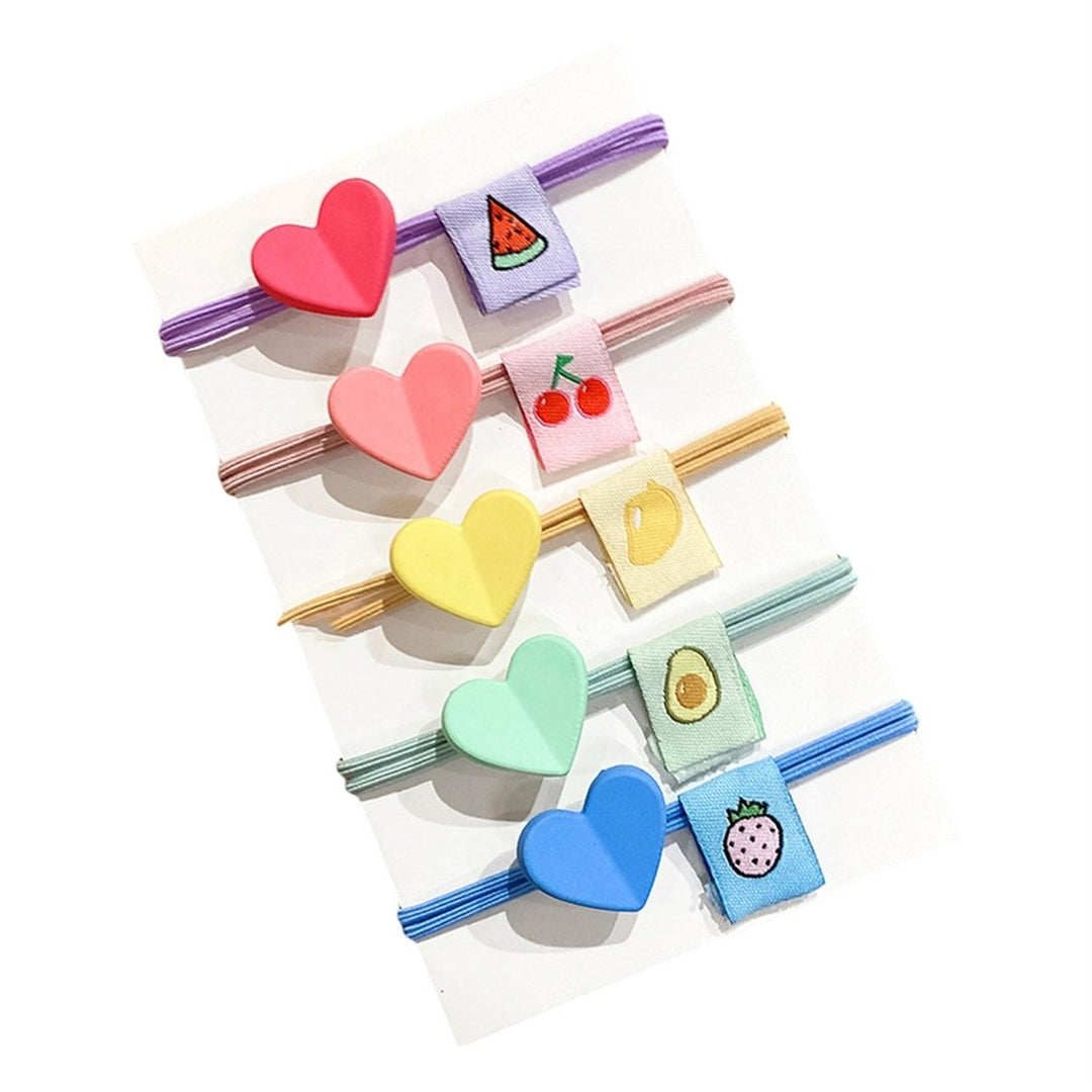 Hair Band Candy Color Stretch Tight Durable Elastic Hair Accessories Lightweight Adorable Bowknot Flower Love Heart Hair Image 1