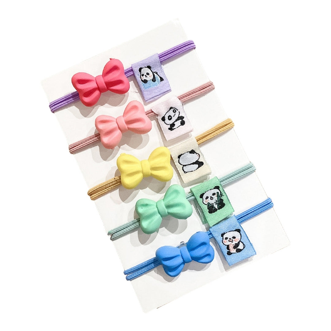Hair Band Candy Color Stretch Tight Durable Elastic Hair Accessories Lightweight Adorable Bowknot Flower Love Heart Hair Image 3