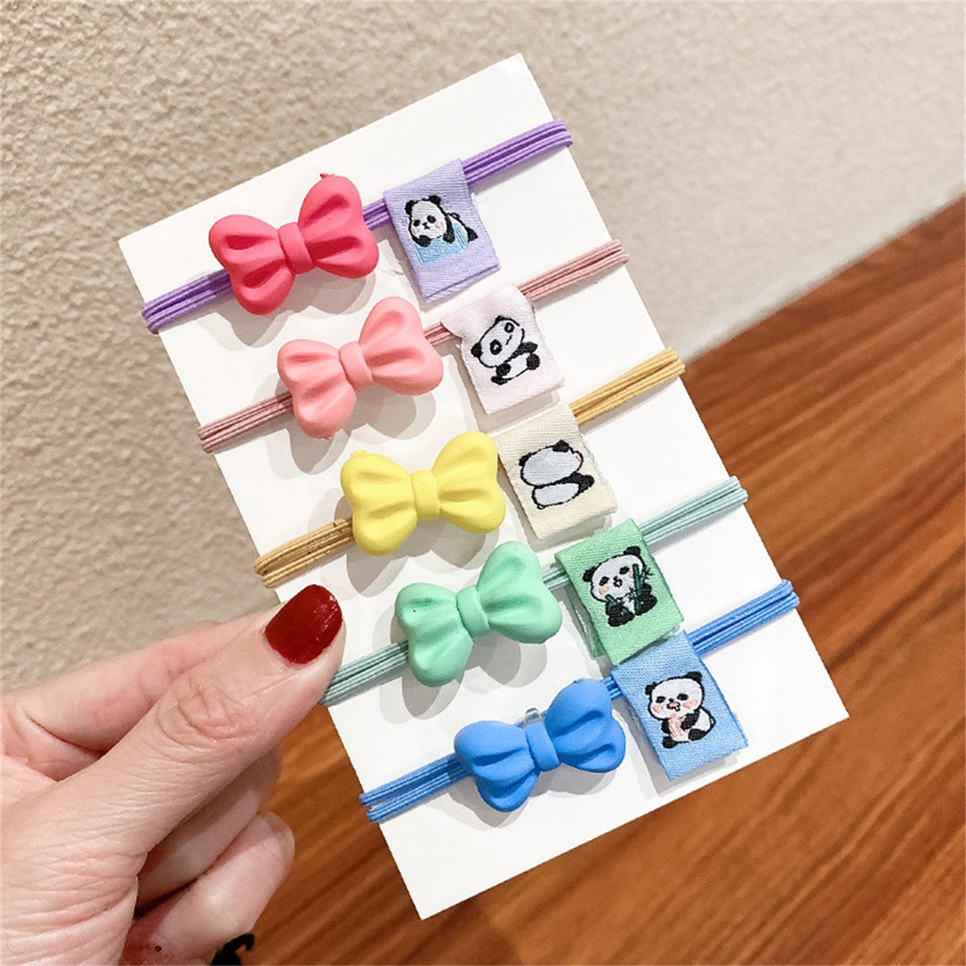 Hair Band Candy Color Stretch Tight Durable Elastic Hair Accessories Lightweight Adorable Bowknot Flower Love Heart Hair Image 8