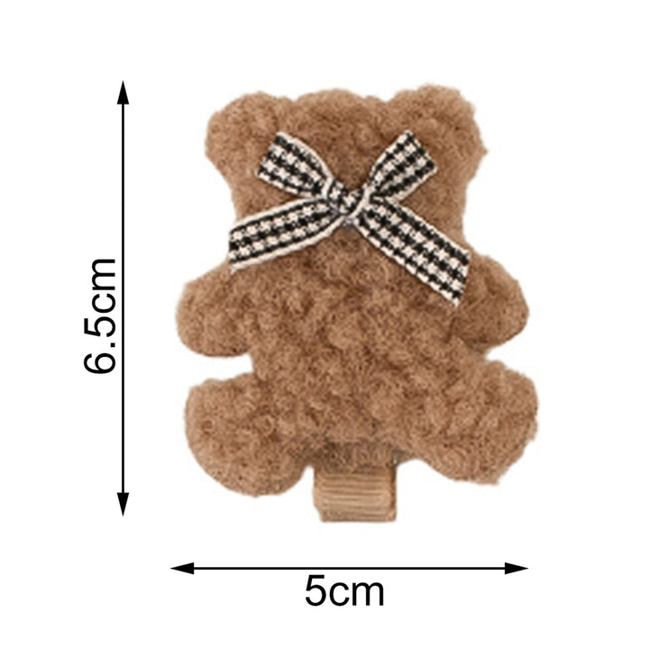 Hair Pin Cute Sweet Adorable Soft Elegant Hair Accessories Gifts Bowknot Plush Bear Duck Billed Hair Clip for Dating Image 8