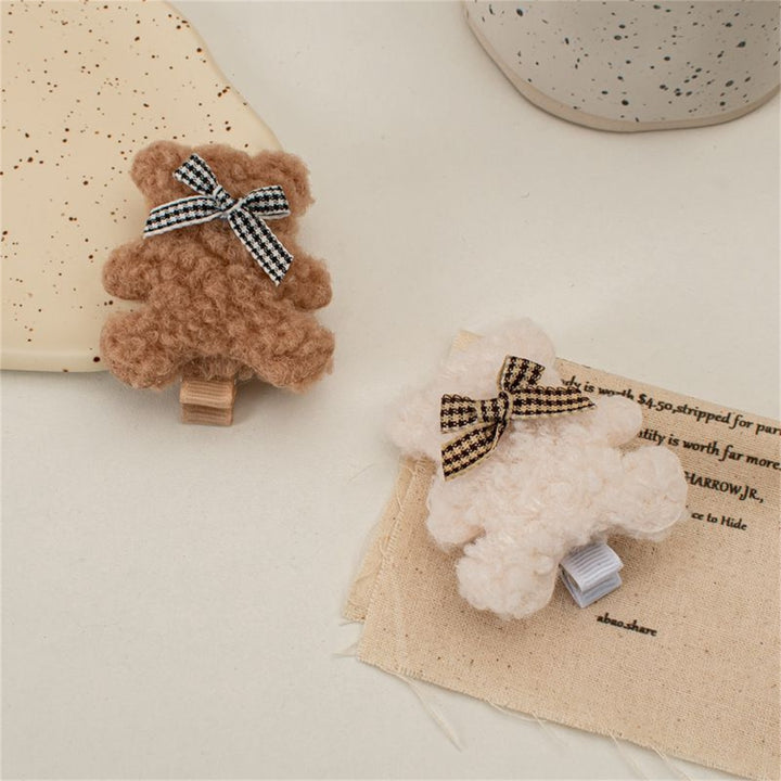 Hair Pin Cute Sweet Adorable Soft Elegant Hair Accessories Gifts Bowknot Plush Bear Duck Billed Hair Clip for Dating Image 11