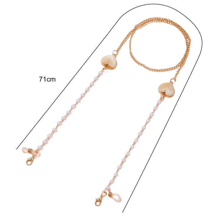 Anti-lost Fine Workmanship Simple Installation Sunglasses Chain Retro Heart Faux Pearls Eyeglasses Holder Strap Glass Image 12