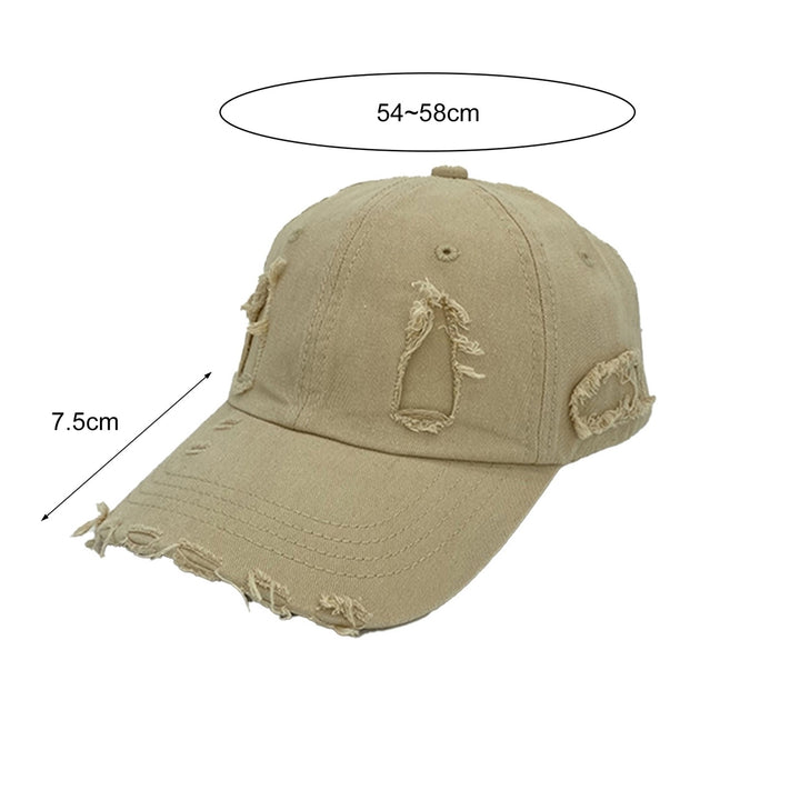 Baseball Cap Casual Distressed Wide Brim Adjustable Windproof Sun Protection Washed Low Profile Women Outdoor Hat for Image 12