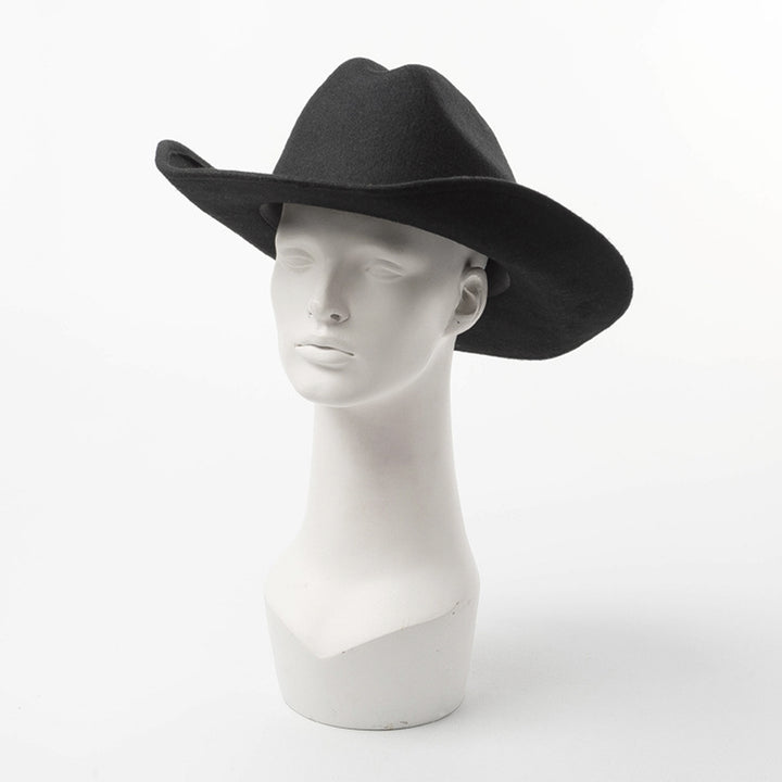 Cowboy Hat Solid Color Wild Unisex Anti-pilling Comfortable Costume Party Accessories Felt Roll Up Brim Cowgirl Hat for Image 11