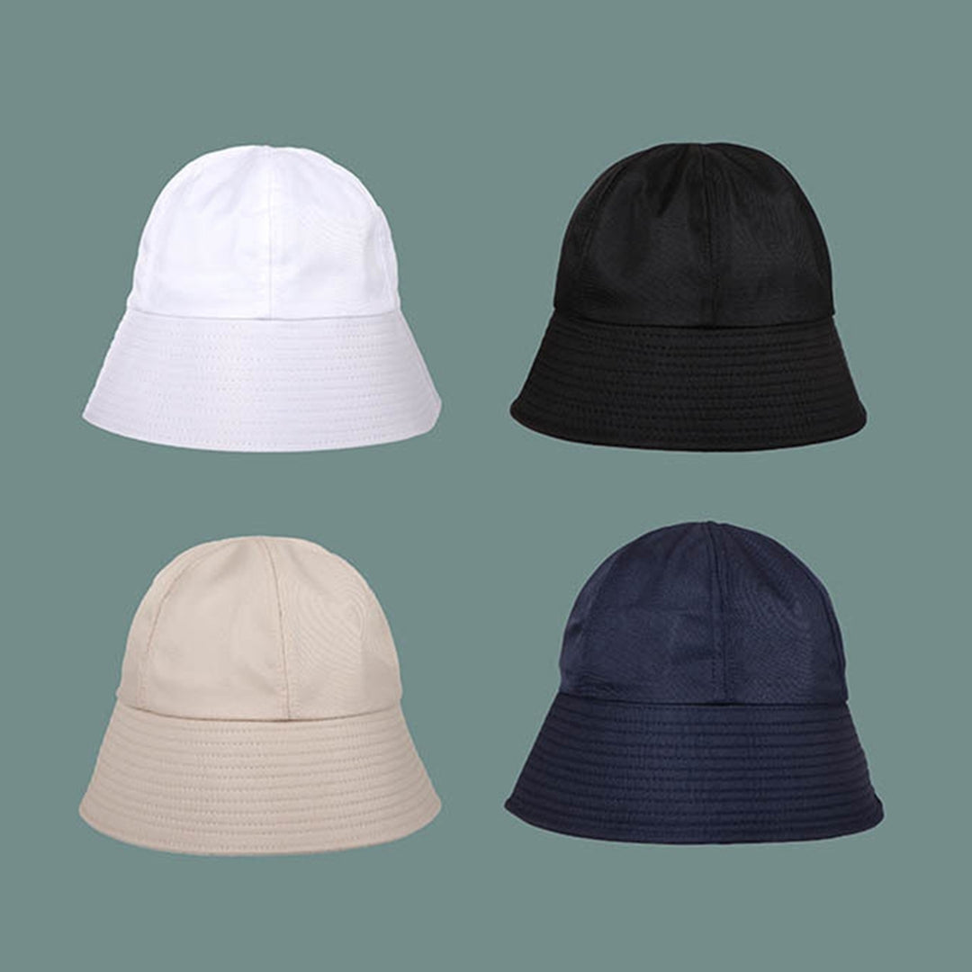 Sun Cap Foldable Sun Block Solid Color Bucket Hat Packable Fisherman Cap for Outdoor Image 1