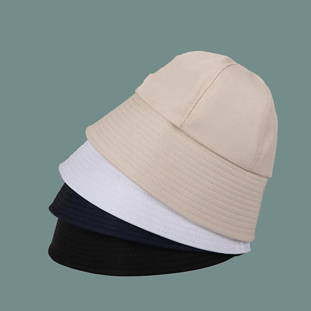 Sun Cap Foldable Sun Block Solid Color Bucket Hat Packable Fisherman Cap for Outdoor Image 6