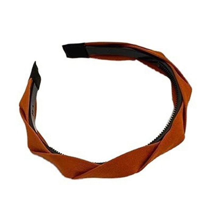 Hair Band All-match Non-yellowing Elegant Decorative Headdress Women Solid Color Wide Braided Headband for Dating Image 1