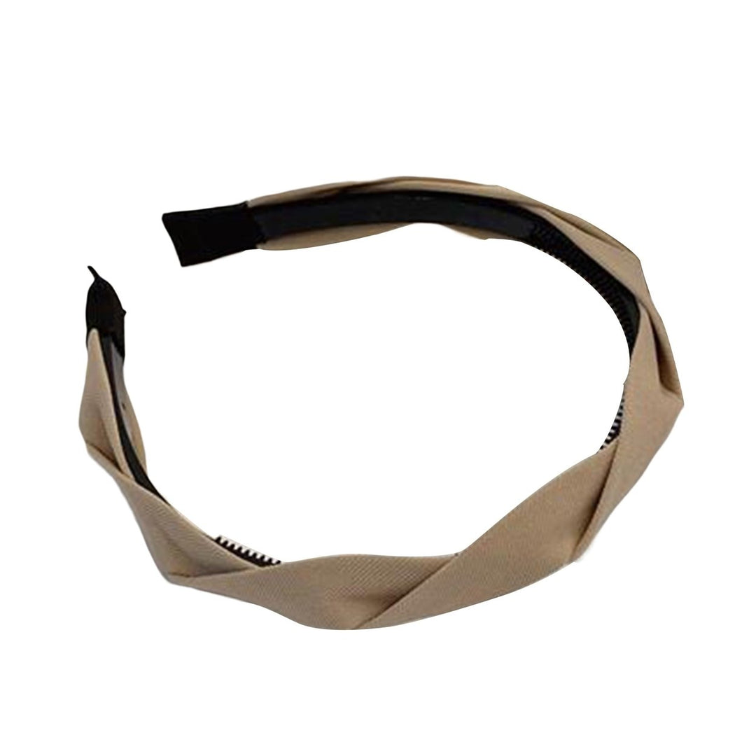 Hair Band All-match Non-yellowing Elegant Decorative Headdress Women Solid Color Wide Braided Headband for Dating Image 1