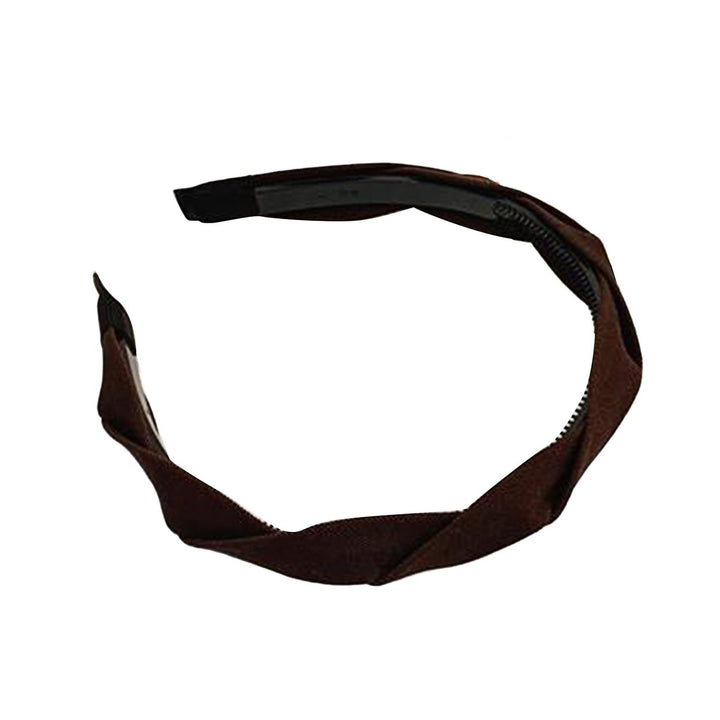 Hair Band All-match Non-yellowing Elegant Decorative Headdress Women Solid Color Wide Braided Headband for Dating Image 1