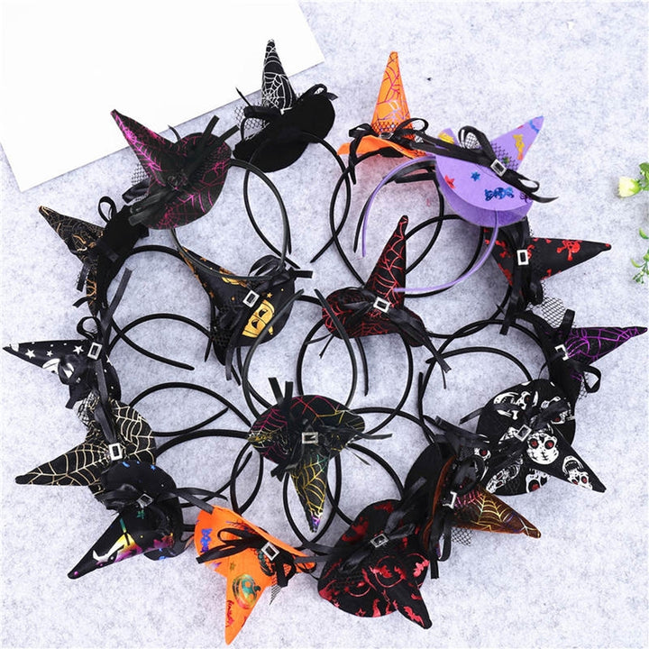 Festival Headband Hat Decor Performance Props Headwear Pumpkin Witch Hat Decor Headwear for Party Image 1