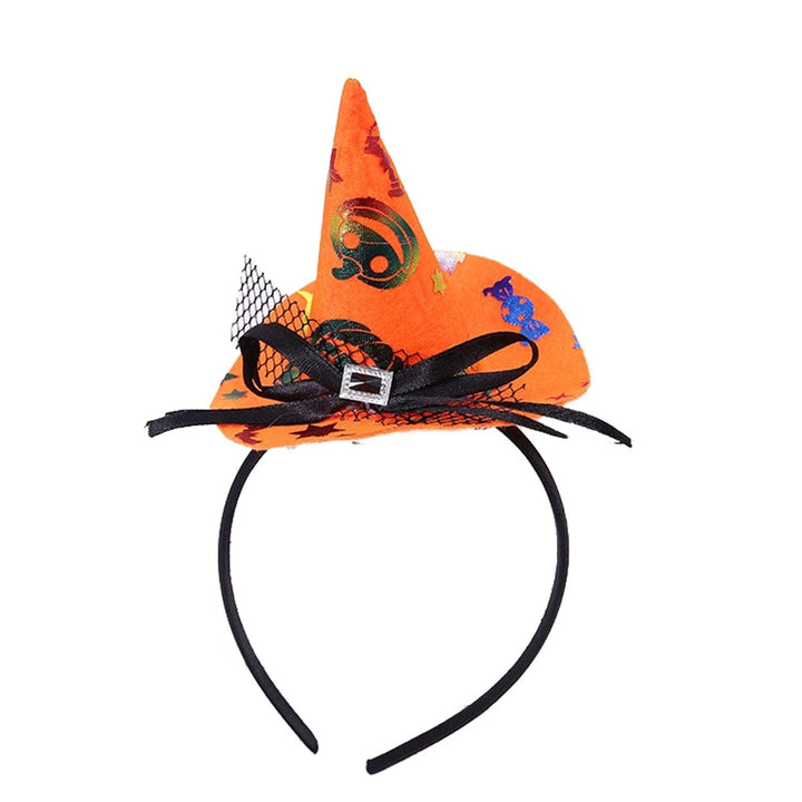 Festival Headband Hat Decor Performance Props Headwear Pumpkin Witch Hat Decor Headwear for Party Image 1