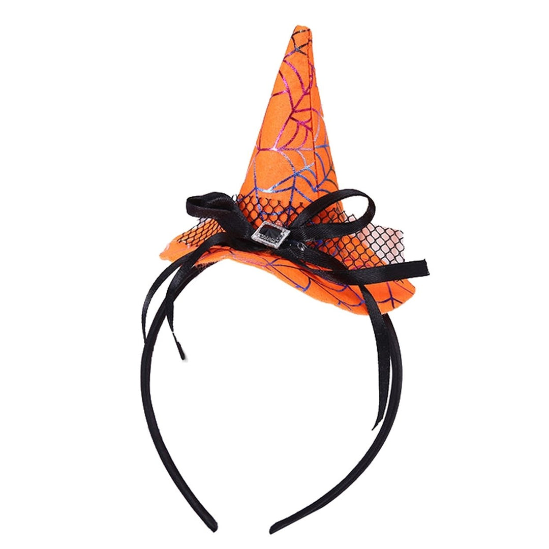 Festival Headband Hat Decor Performance Props Headwear Pumpkin Witch Hat Decor Headwear for Party Image 1