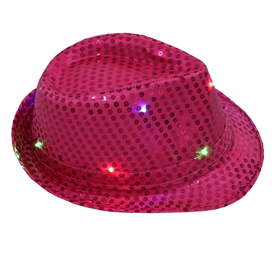 Jazz Hat Glowing Sequins LED Portable Shining Hat for Performance Image 8