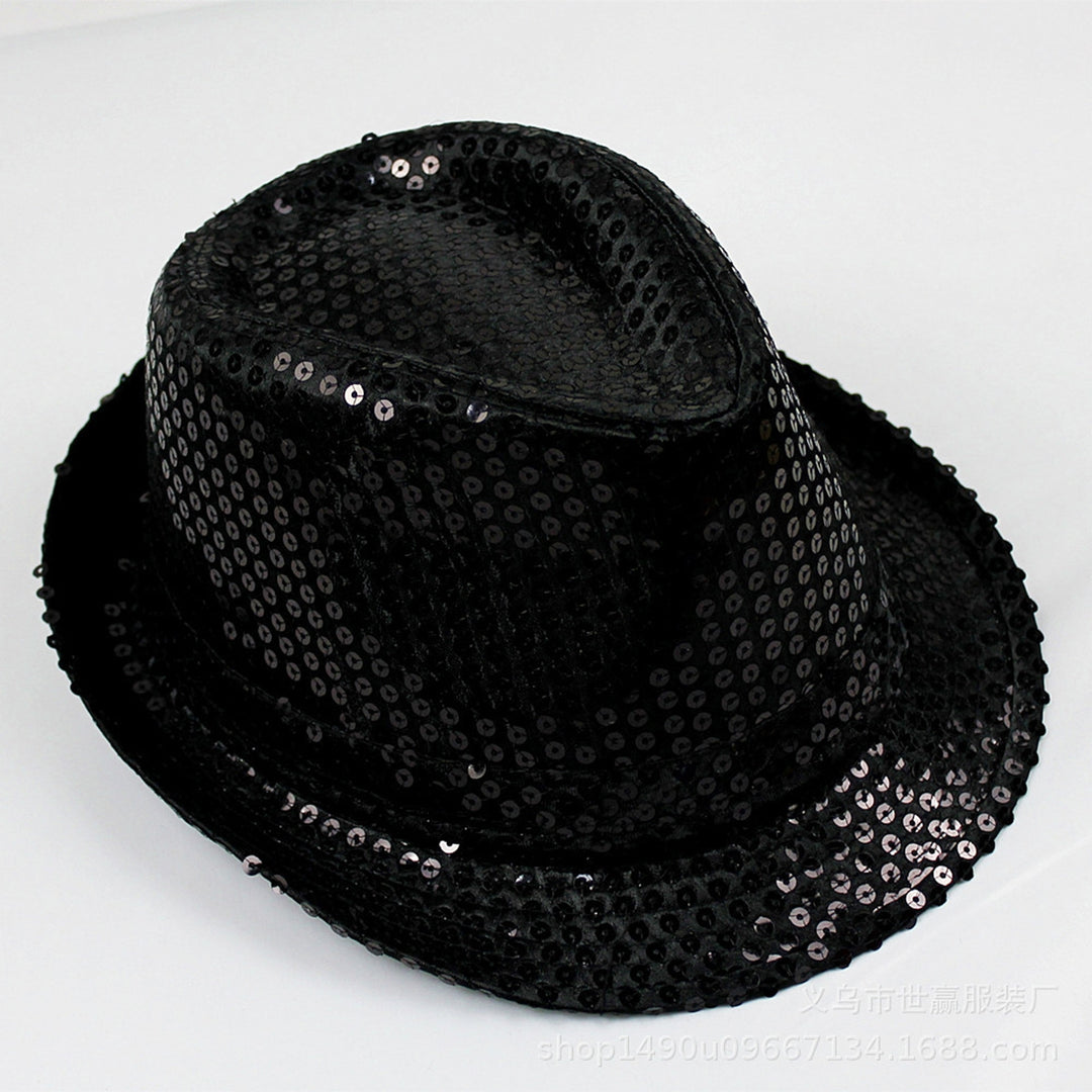 Jazz Hat Glowing Sequins LED Portable Shining Hat for Performance Image 11