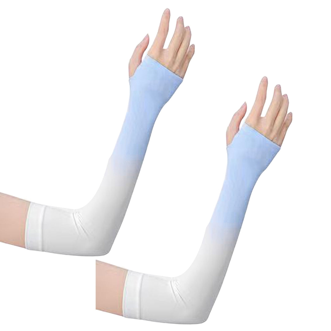 1 Pair Summer Gradient Ice Sleeve UV Protection Sleeve Outdoor Riding Anti-ultraviolet Men Women Quick-drying Sleeve Arm Image 3