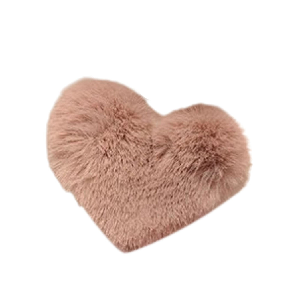 Hair Pin Sweet Plush Faux Mink faux Elegant Anti-slip Hair Accessories Pure Color Love Heart Shape Children Side Hair Image 4