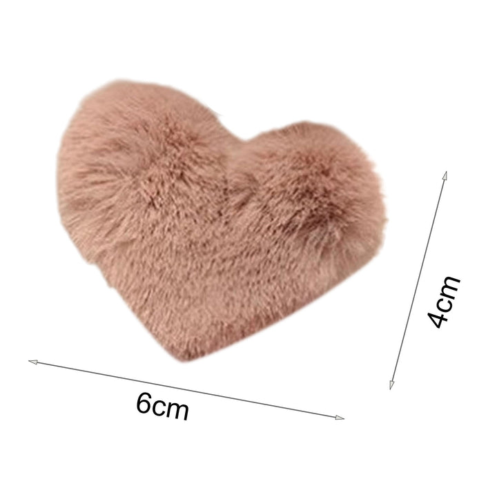 Hair Pin Sweet Plush Faux Mink faux Elegant Anti-slip Hair Accessories Pure Color Love Heart Shape Children Side Hair Image 6