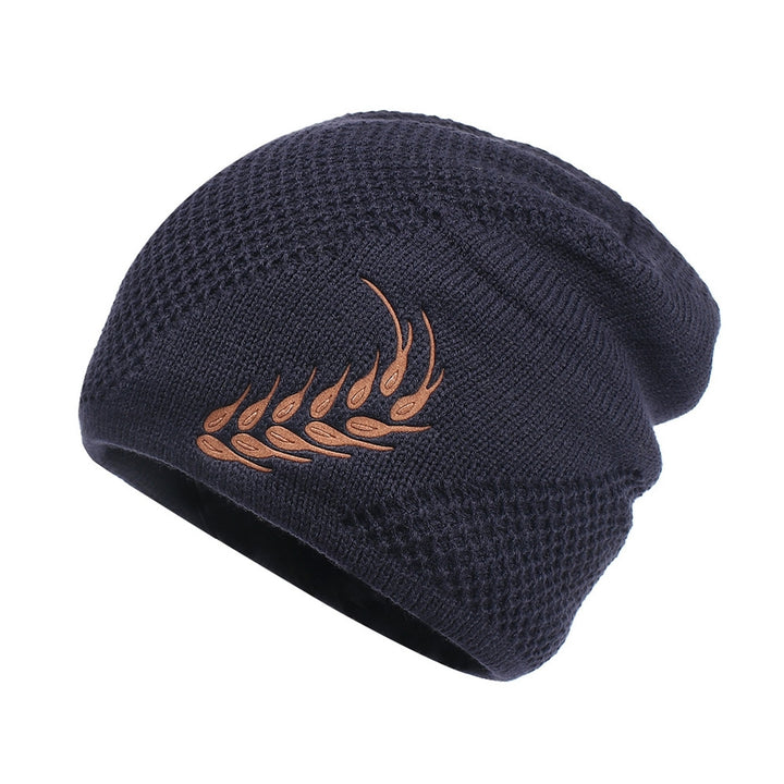 Winter Hat Stretchy Thick All Match Yarn Embroidered Wheat Fleece Fleece Cap for Daily Life Image 1