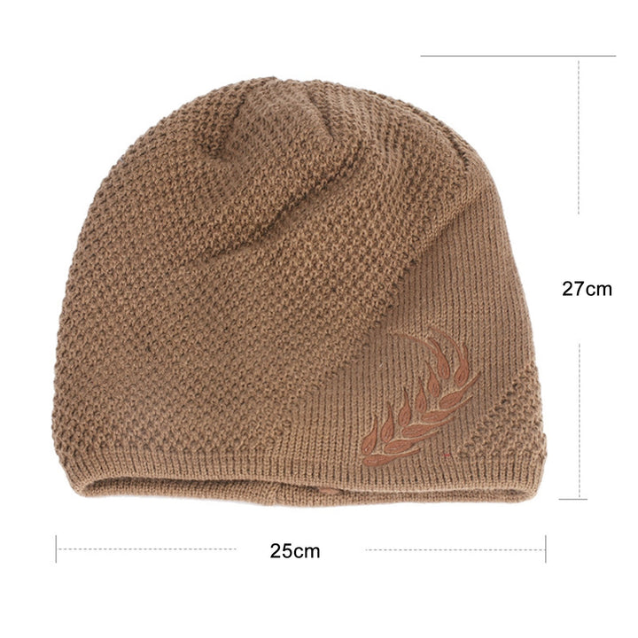 Winter Hat Stretchy Thick All Match Yarn Embroidered Wheat Fleece Fleece Cap for Daily Life Image 10